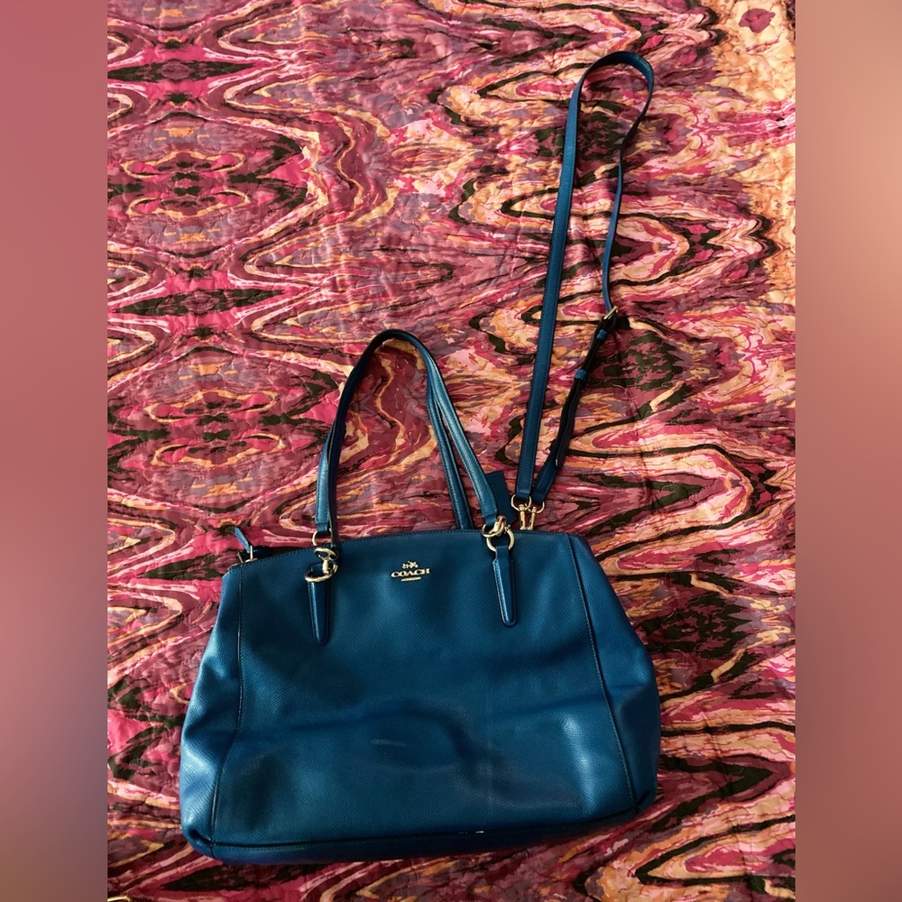 Coach Crossgrain Christie Leather Blue Originally $444 - Picture 2 of 5